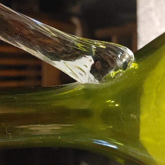 3/$50 Vintage Green Art Glass Pitcher - Picture 4 of 7